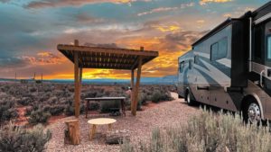 Sunset at an RV Resort in Hurricane, Utah.