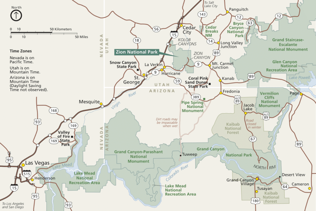 Zion National Park Maps Overview Of Park